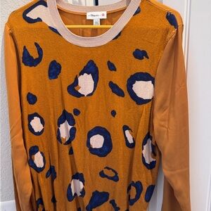3.1 Phillip Lim Mustard and Blue Patterned Sweater